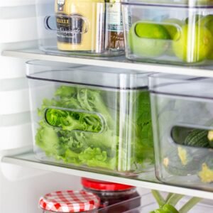 Cascade Heights Medium Clear Stacking Lidded Fridge Storage Box