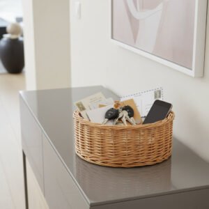 Cascade Heights Round Willow Storage Basket