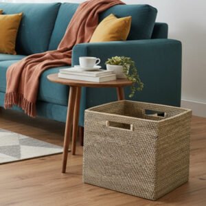Cascade Heights Rattan Weave Storage Cube