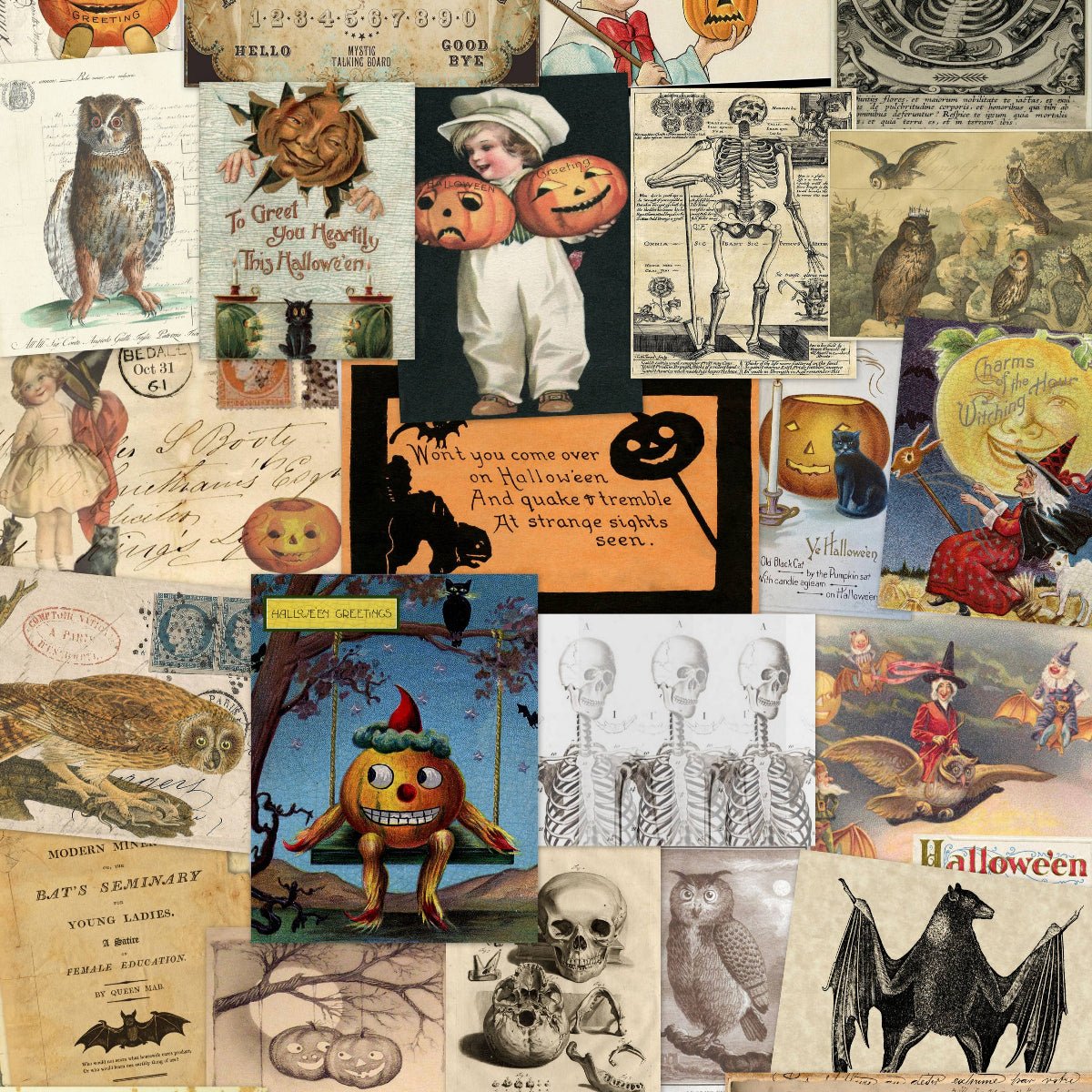73b21484d7243dc96b128fb484f50037b21b9bb9408cec97144e6c002f796b2d.jpg Vintage Halloween 11x17 Art Print on French Parchment - Image 2