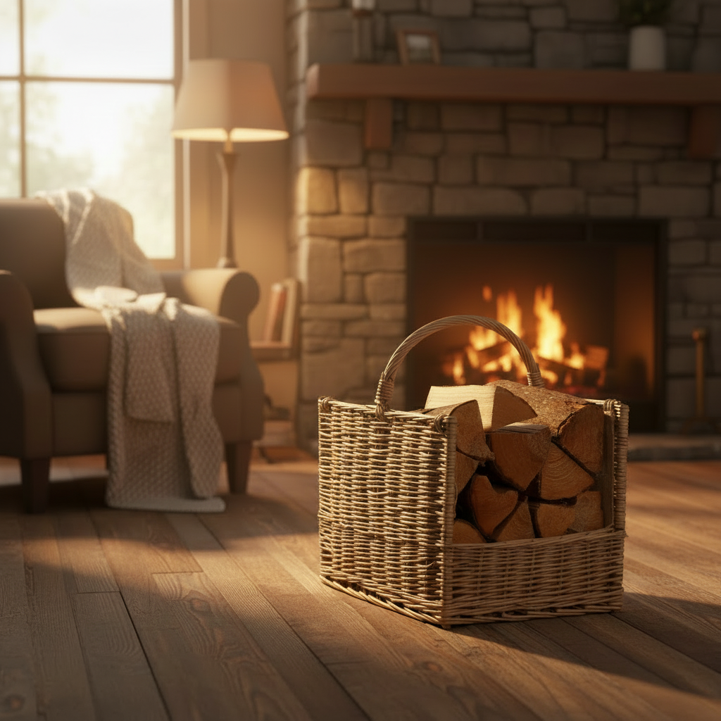 8926-raw.png Handmade Contemporary Log Basket With Lining - Image 2