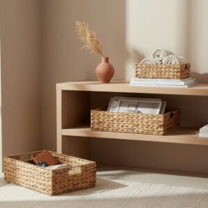Cascade Heights Set of 3 Shallow Water Hyacinth Storage Baskets