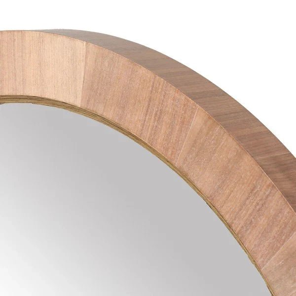 CMI4001B-DETAIL.jpg Paulson Walnut Finish Round Wood Mirror - Image 2