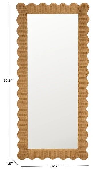 CWK3021A-DIM.jpg Glendetta 70" Rattan Rectangle Mirror in Natural - Image 4