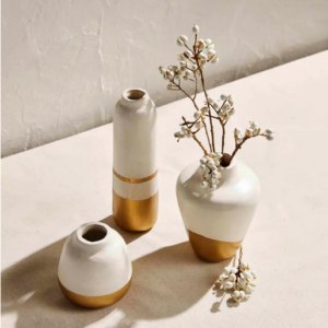 Paper Mache Gold Bud Vases