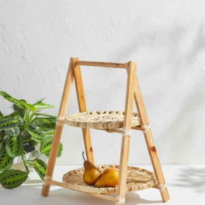 Water Hyacinth Woven Tiered Server