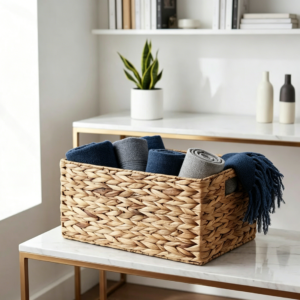rectangular water hyacinth basket