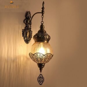 Sierra Peaks Avenila Turkish Art Decor Ice-Cracked Glass Wall Lamp for Exotic Restaurant Hotel Bar Cafe Retro Sconce Light