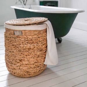 Cascade Heights Lidded Woven Laundry Hamper - Milborne