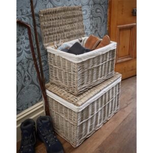 Cascade Heights Lidded Willow Chest - Set Of 2