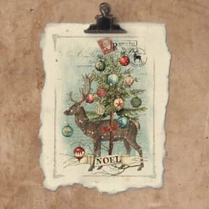 Noel {Christmas} Art Print on 12x16 Handmade Paper