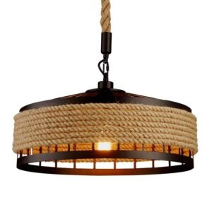 Industrial Metal Retro Vintage Rope Pendant Light