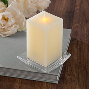 Ganz Square Glass Pillar Holder Plate