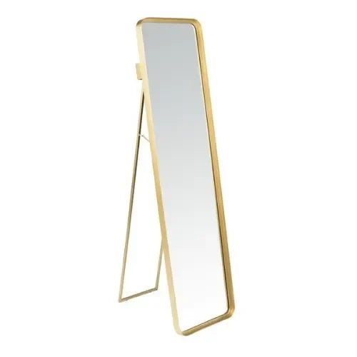 mrr3003a-side.jpg Lerna Iron Mirror in Brushed Brass - Image 2