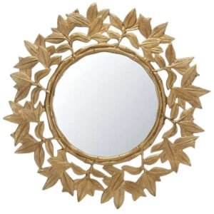 Nivaria Iron Mirror in Antique Brass