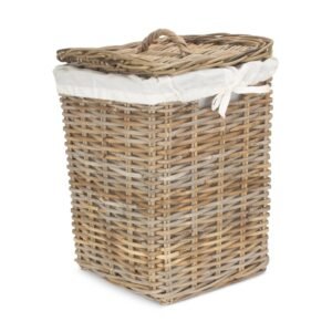 Rattan Laundry Hamper With Lid Small