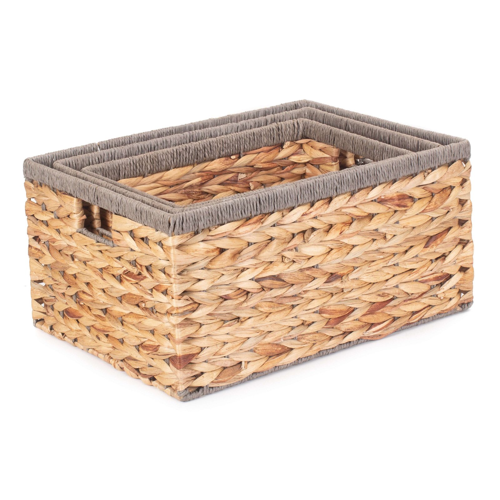 pic_9595_3_60e462b247474_3fda0b99-d5dd-408d-9d5d-4d3418d4ab20.jpg Set Of 3 Water Hyacinth Baskets - Image 3