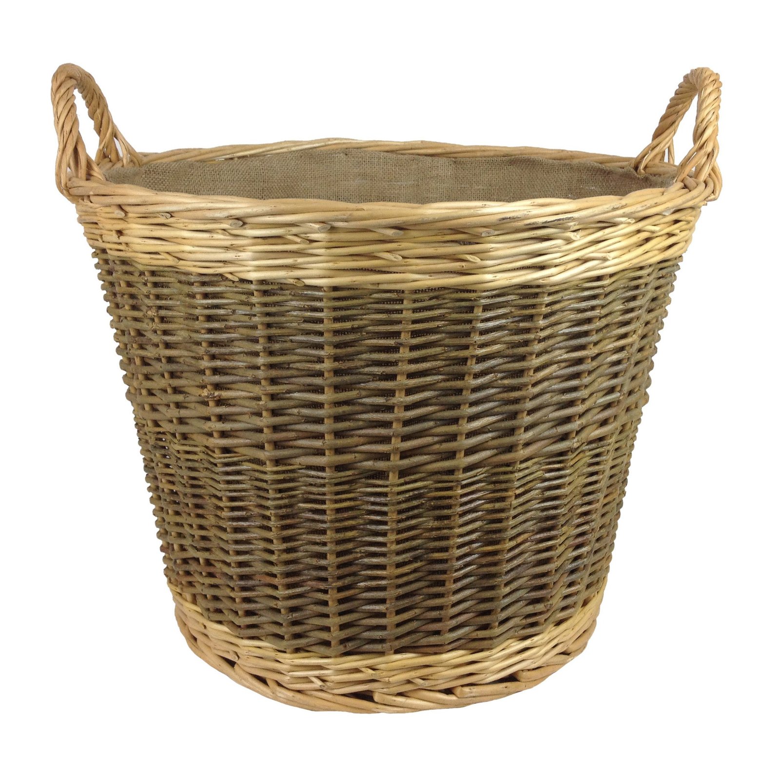 pic_9703_3_613898fd64b4e_7d17f558-e543-4058-a27d-7627ecc52d3f.jpg Large Willow Log Basket With Hessian Lining - Image 2