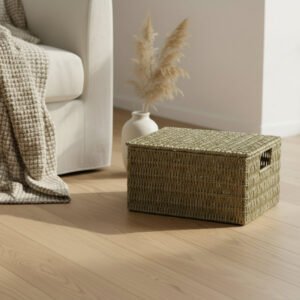 Cascade Heights Lidded Seagrass Hamper Medium