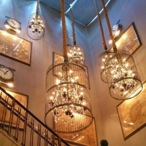 Retro Cage Crystal Indoor Chandelier