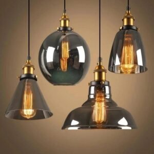 Vintage 5.5" to 11" Wide Pendant Glass Retro Lights