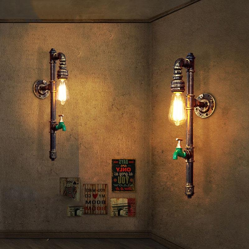 vintage-steam-punk-lamp-with-fake-water-pipe-413529.jpg Vintage Steam Punk Sconce Lamp with Fake Water Pipe