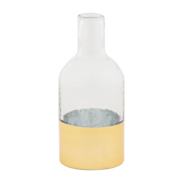 webimage-1F4AA3B0-1BE1-4491-87FE57310FFB1399.png Glass & Hammered Texture Gold Vase - Image 4