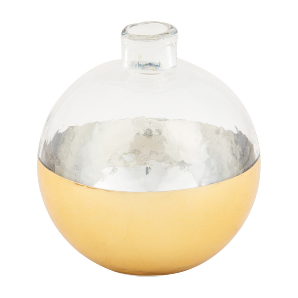 webimage-6BC815A4-6888-4305-A66E08F6913E3252.png Glass & Hammered Texture Gold Vase - Image 2