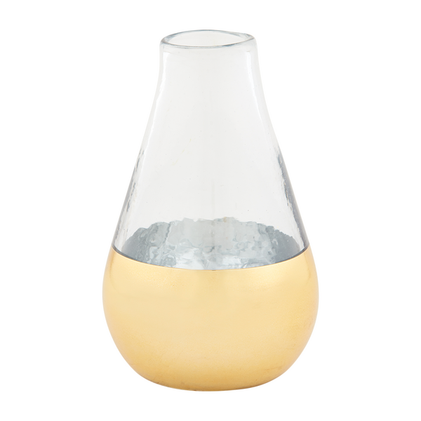 webimage-A6630FB4-9501-418D-A819737924FCFE66.png Glass & Hammered Texture Gold Vase - Image 3
