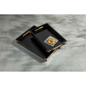 Rocky Ridge Black Brass Lacquer Trays