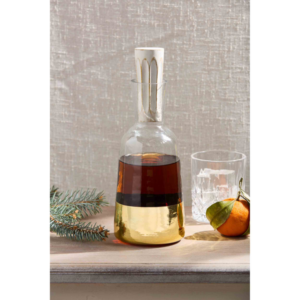 Gold Glass Beverage Decanter